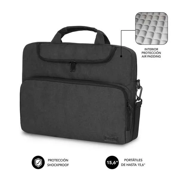 Subblim Maletín Para Portátiles Hasta 15.6" - Protección Air Padding - Resistente Poliéster Oxford - Color Negro