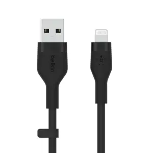 Belkin Cable USB-A a Lightning 1m con Clip de Silicona Negro