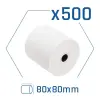 Iggual Pack de 500 Rollos de Papel Térmico Sin BPA 80x80mm