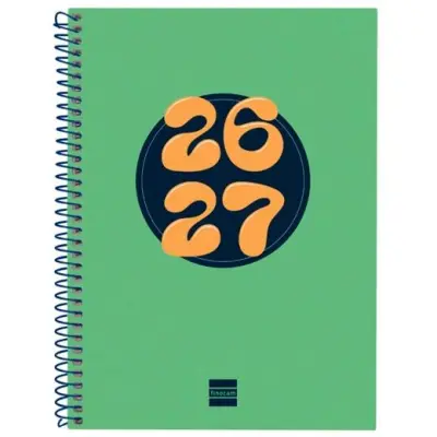 Finocam Agenda Cool Espiral 4º 155x212mm SVH Verde Curso 2026-2027
