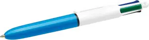 Bic Mini Bolígrafo Retráctil 4 Colores - Punta Media 1mm - Cuerpo Blanco/Azul