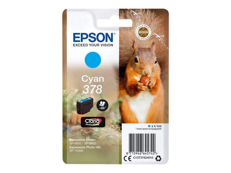 Epson 378 Cyan Cartucho De Tinta Original - C13T37824010