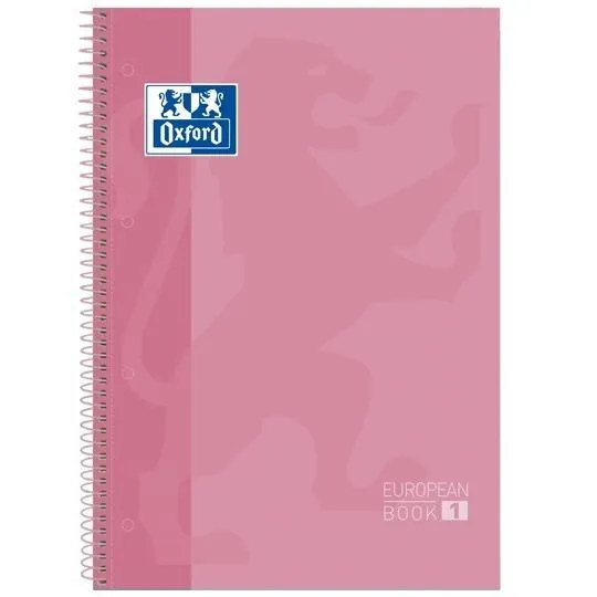Oxford Cuaderno Classic Europeanbook 1 Write&Erase 80H A4+ 1 Linea Microperforado T/Extradura -Pack 5 Ud- Rosa Chicle