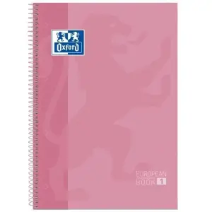 Oxford Cuaderno Classic Europeanbook 1 Write & Erase 80H A4+ Microperforado Rosa Chicle - Pack 5 Ud.