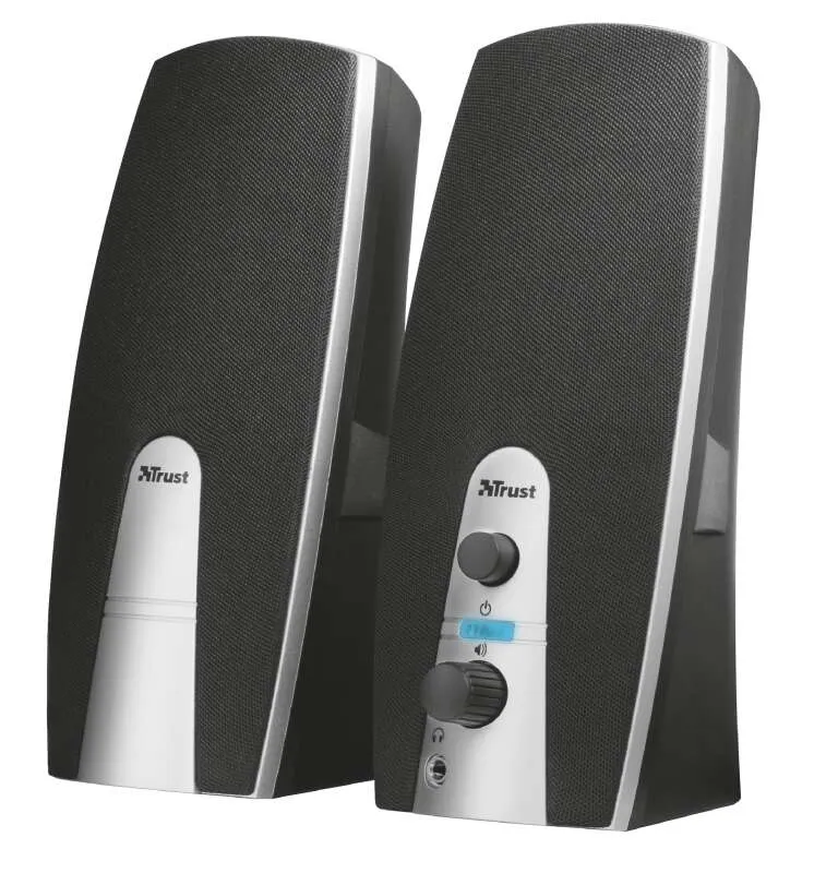 Trust Altavoces 2.0 Mila 5W RMS Autoalimentado USB Conexión Frontal Negro