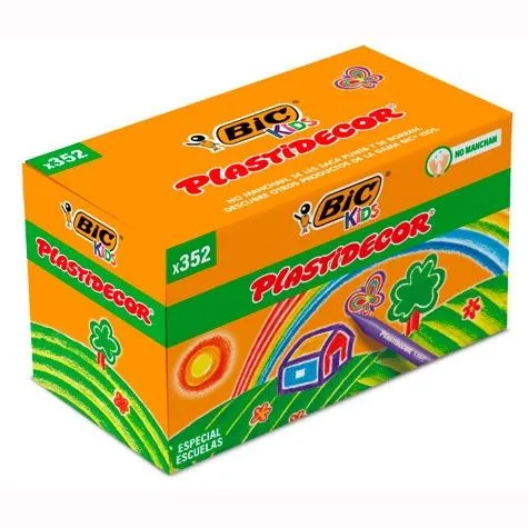 Bic Kids Plastidecor Caja de 352 Lápices de Cera Extraresistentes Colores Surtidos