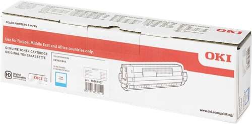 Oki C834/C844 Cyan Cartucho De Toner Original - 46861307