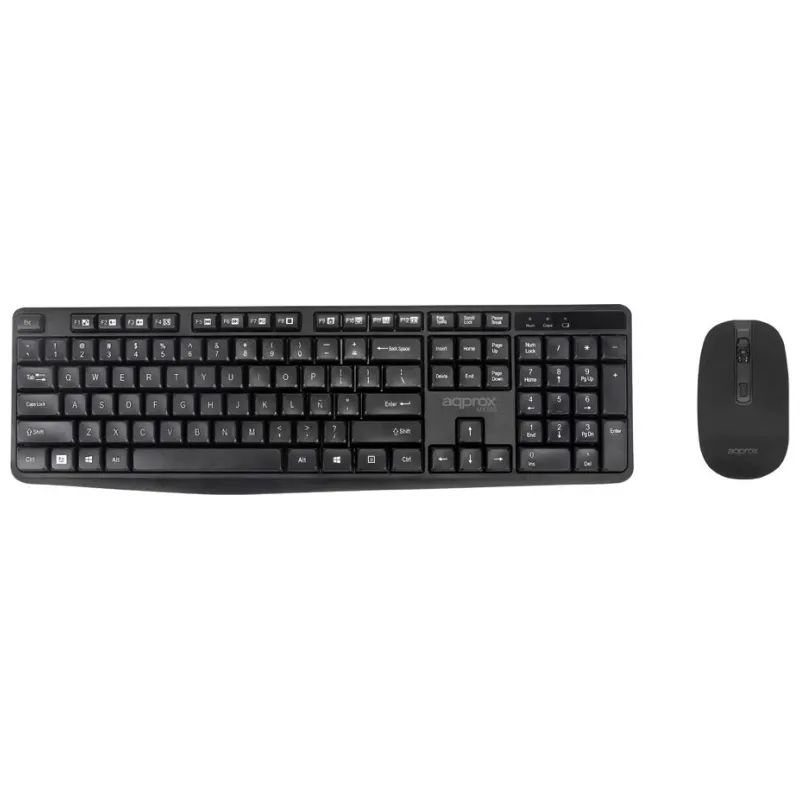 Approx Teclado y Mouse Inalámbricos MX335 2.4GHz USB Color Negro