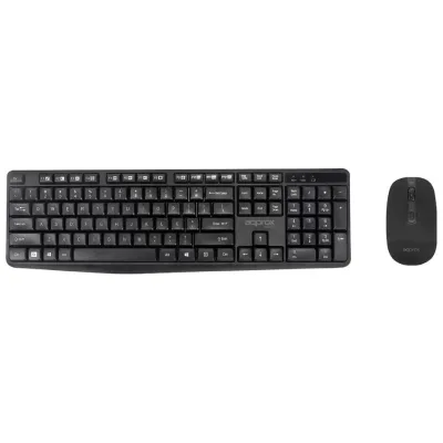 Approx Teclado y Mouse Inalámbricos MX335 2.4GHz USB Color Negro