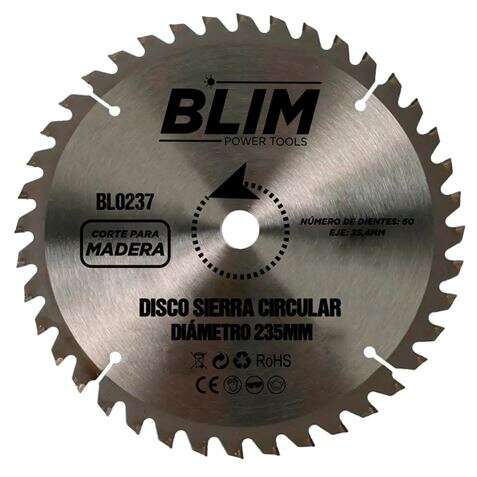 Blim Disco Corte De Madera Para Sierra 235Mm - 60 Dientes Con Recubrimiento En Carburo De Tungsteno