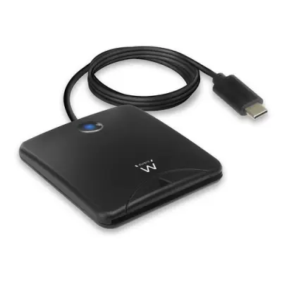 Ewent Lector de Tarjeta Inteligente DNI USB-C Negro