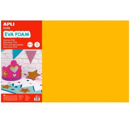 Apli Goma Eva 40X60Cm Grosor 2Mm Naranja Pack 5 Ud