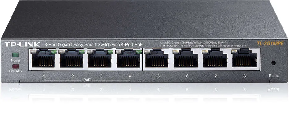 Tp-Link Switch Easy Smart De 8 Puertos Gigabit - 4 Puertos Poe