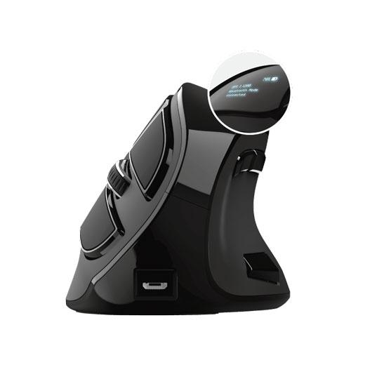 Trust Ratón Voxx Ergonómico Vertical Inalámbrico Bluetooth 2.4Ghz 9 Botones Recargable Negro