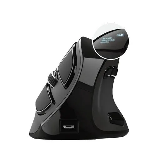 Trust Mouse Wireless Ergo Voxx Recargable Diseño Vertical 1200-2400 DPI 9 Botones