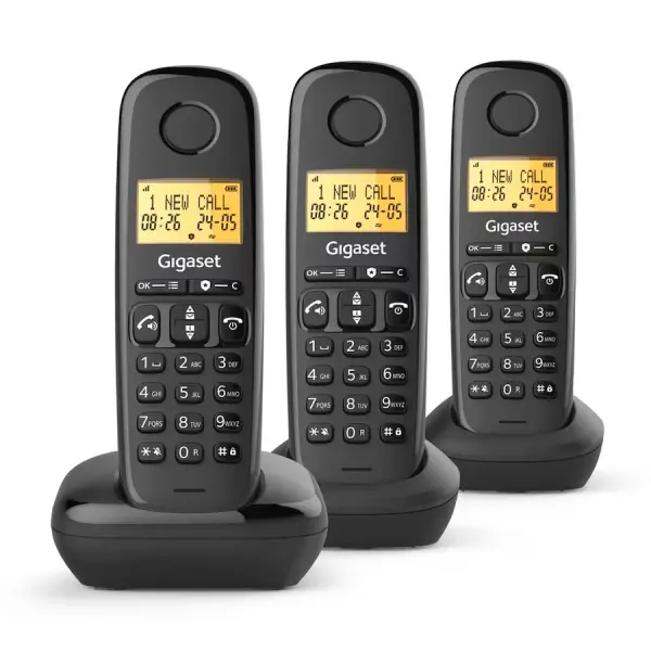 Gigaset Basic 100 Inalámbrico DECT Negro Trio