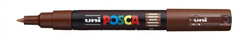 Posca Pc-1M Marcador De Pintura - Punta De Poliester Conica 0.7Mm - Tinta Base Al Agua - Resistente A La Luz - No Permanente - Color Marrón