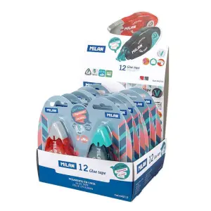 Milan Pegamento En Cinta 8,4mm X 12m Surtidos Pack De 12