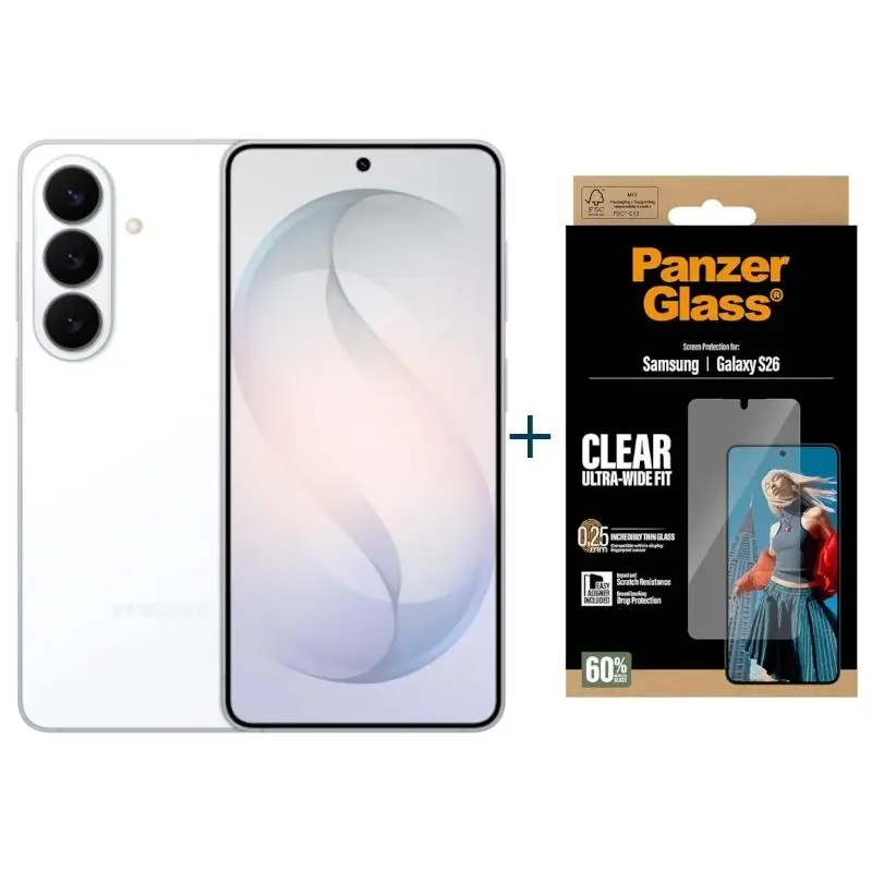 Samsung Galaxy S26 5G 256GB 12GB Blanco + Protector Panzer