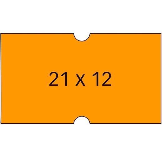 Apli Etiquetas Para Etiquetadora De Precios  21X12Mm C/Rectos 6 Rollos De 1000 Naranja