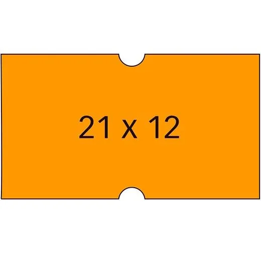 Apli Etiquetas Para Etiquetadora De Precios  21X12Mm C/Rectos 6 Rollos De 1000 Naranja