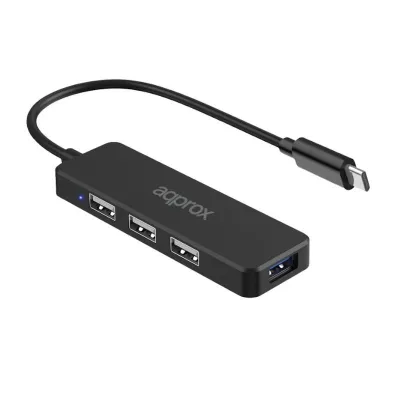 approx! Hub USB Tipo-C 3 Puertos USB 2.0 + 1 Puerto USB 3.0