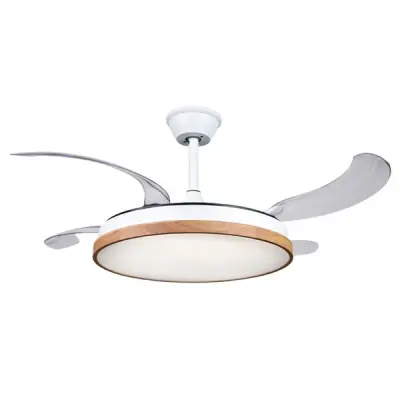 Muvip Ventilador de Techo Retráctil 30W con Luz LED 6000K y Temporizador