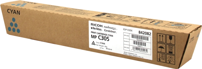 Ricoh Aficio Mp-C305/Mp-C305Spf Cyan Cartucho De Toner Original - 842082/841595/Mpc305E