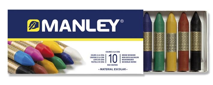 Manley Ceras 60Mm Colores Surtidos Estuche 10 Ud