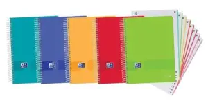 Oxford Cuadernos Espiral A4+ Cuadriculado 5x5mm Pack de 5 - 160 Hojas Microperforadas