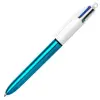 Bic Bolígrafo 4 Colores Shine Silver Cuerpo Blanco/Azul Metálico Caja 12 Unidades
