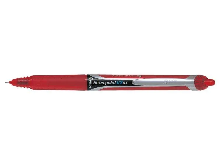 Pilot Boligrafo De Tinta Liquida Hi-Tecpoint V7 Rt - Retractil - Recargable - Punta Fina De Aguja 0.7Mm - Trazo 0.35Mm - Color Rojo