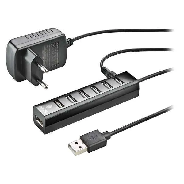 NGS HUB USB 2.0 A 7xUSB-A Con Adaptador De Corriente
