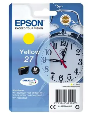 Epson T2704 (27) Amarillo Cartucho de Tinta Original para Impresoras