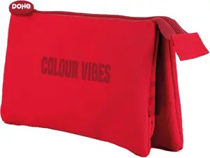Dohe Portatodo Triple Colour Vibes - Cierre Doble con Cremallera - Rojo