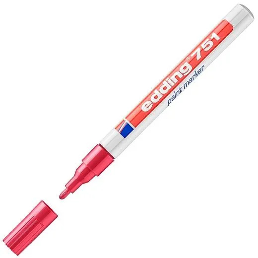 Edding Marcador Permanente 751 Tinta Opaca Brillante Rojo