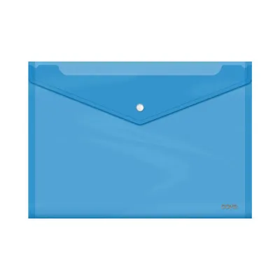 Dohe Sobre Portadocumentos Folio+ - Cierre De Broche - Polipropileno Cristal Transparente 150 Micras - Color Azul