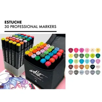 Alex Bog Rotuladores Luxury Canvas Artista Doble Punta Fina/Biselada Estuche 30 Ud
