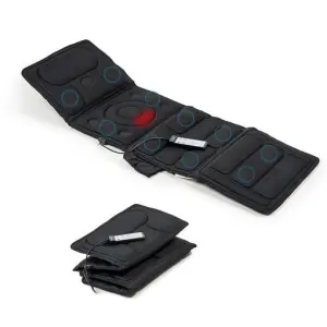 Innovagoods Vhemat Colchon de Masaje por Vibracion - 10 Motores Vibratorios - Funcion Calor - 5 Modos - Plegable - Ergonomico - Soporta hasta 150kg - 156x54cm - Color Negro