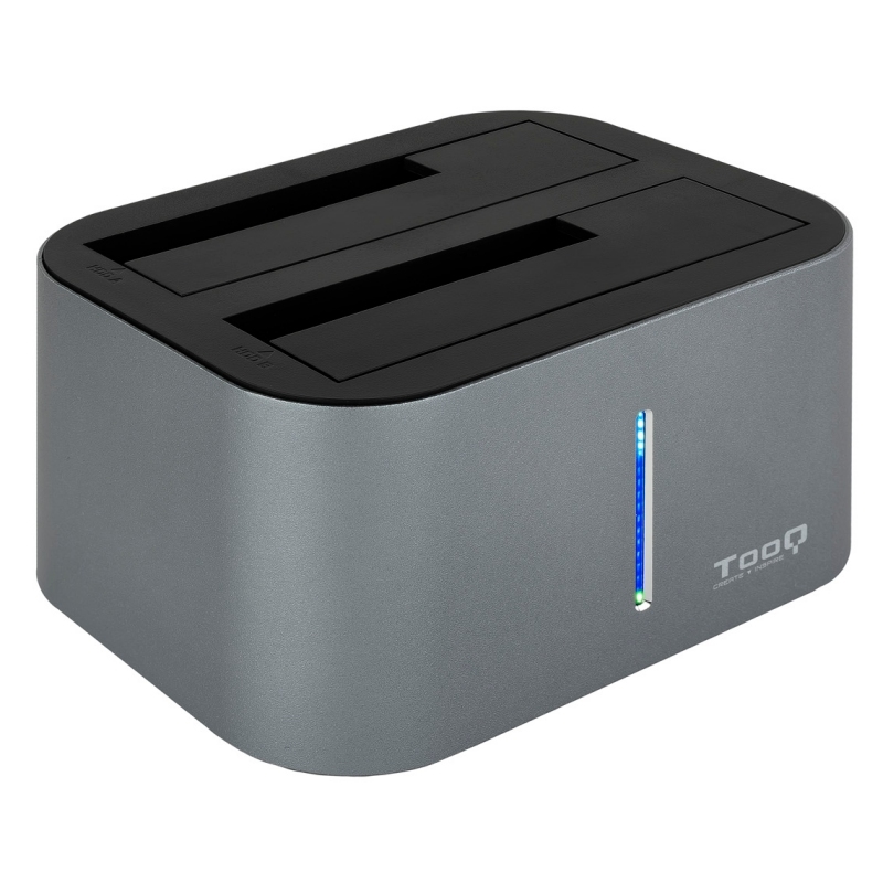 Tooq Tqds-805G Dock Station Doble Bahía Hdd Gris