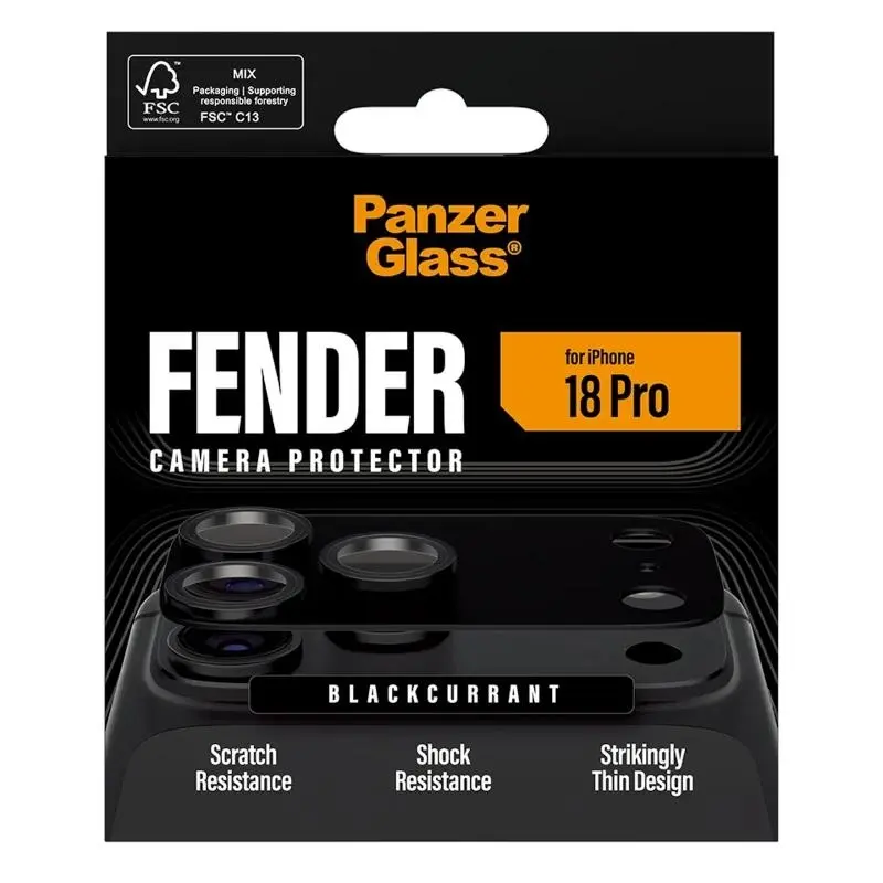 PanzerGlass Fender Camera Protect para iPhone 18 Pro - Negro