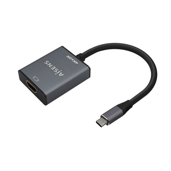 Aisens Conversor Aluminio Usb-C A Hdmi 4K@30Hz - Usb-C/M-Hdmi/H - 15Cm - Color Gris