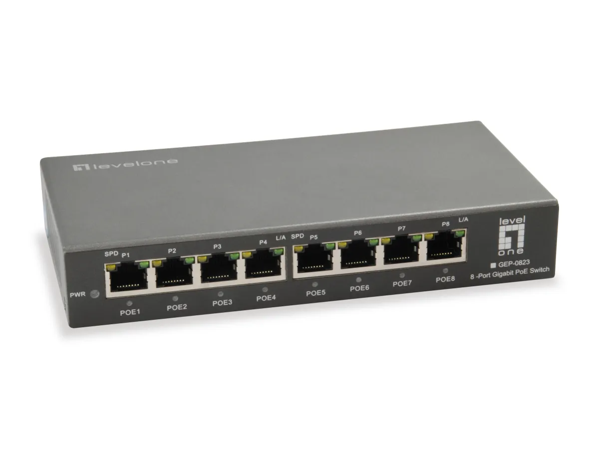 Level One GEP-0823 Switch No Gestión 8 Puertos PoE 10/100/1000 120W