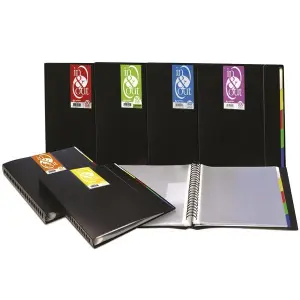 GRAFOPLÁS CARPETA 50 FUNDAS ESPIRAL A4 EXTRAÍBLES CALIDAD EXTRA 5 SEPARADORES PP RÍGIDO OPACO IN & OUT NEGRO