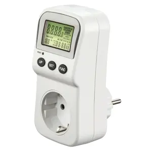 Hama Enchufe Contador Digital de Consumo 3680W con Pantalla LCD Color Blanco
