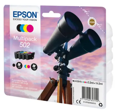 Epson 502 Pack de 4 Cartuchos de Tinta Originales para Impresoras