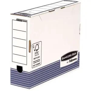 Fellowes Bankers Box Caja de Archivo A4 80mm Montaje Automático Fastfold Cartón Reciclado FSC