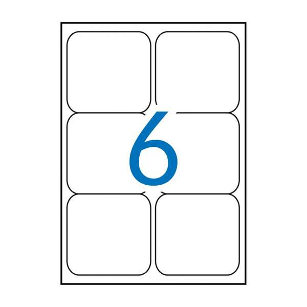 Apli Pack De 600 Etiquetas 99.1X93.1Mm - 100 Hojas Por 6 Etiquetas - Adhesivo Permanente - Cantos Romos - Color Blanco