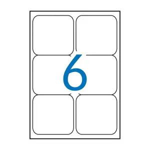 Apli Etiquetas Adhesivas 99,1X93,1mm Inkjet/Láser con Romos 6 x 100H Blancas