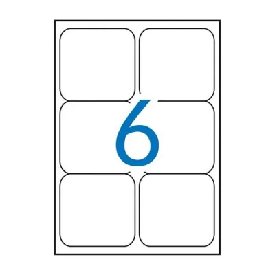 Apli Etiquetas Adhesivas 99,1X93,1mm Inkjet/Láser con Romos 6 x 100H Blancas